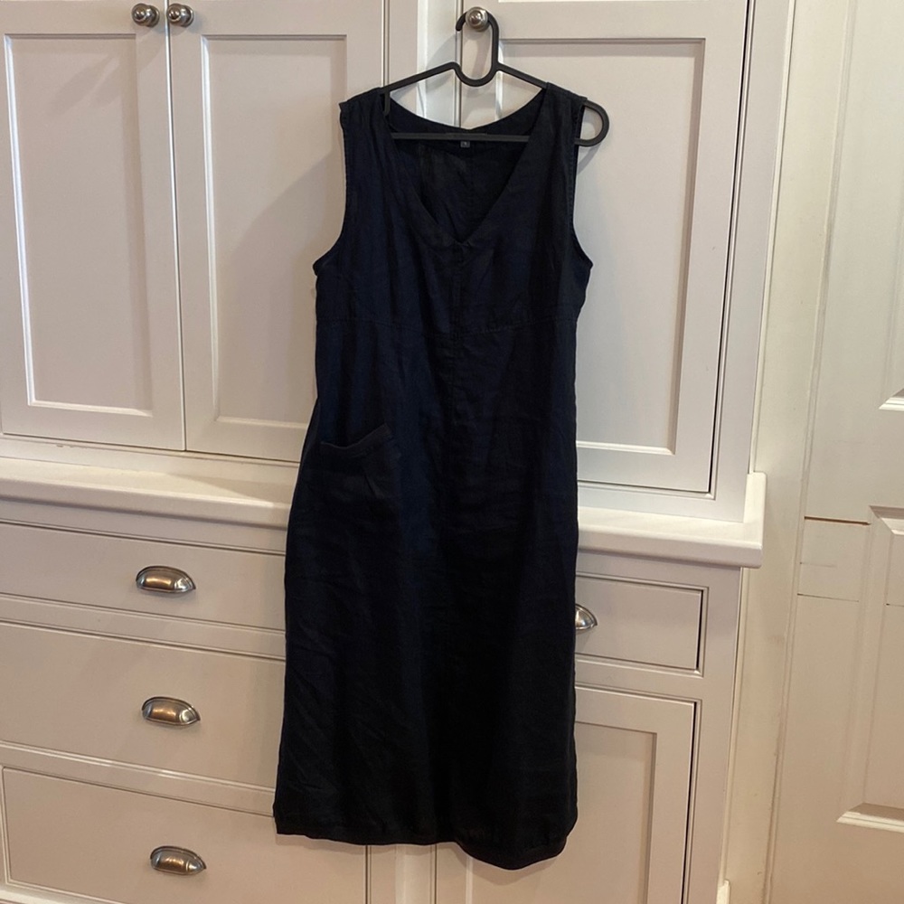 Elliott Lauren Black Linen Classy Dress Size M